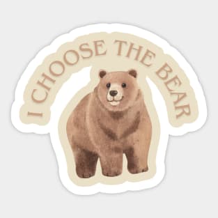 Bear vs. Man Tee - "I Choose The Bear" Shirt with Powerful Design, Casual Wear for Wildlife Supporters, Great Gift for Hikers & Campers Sticker